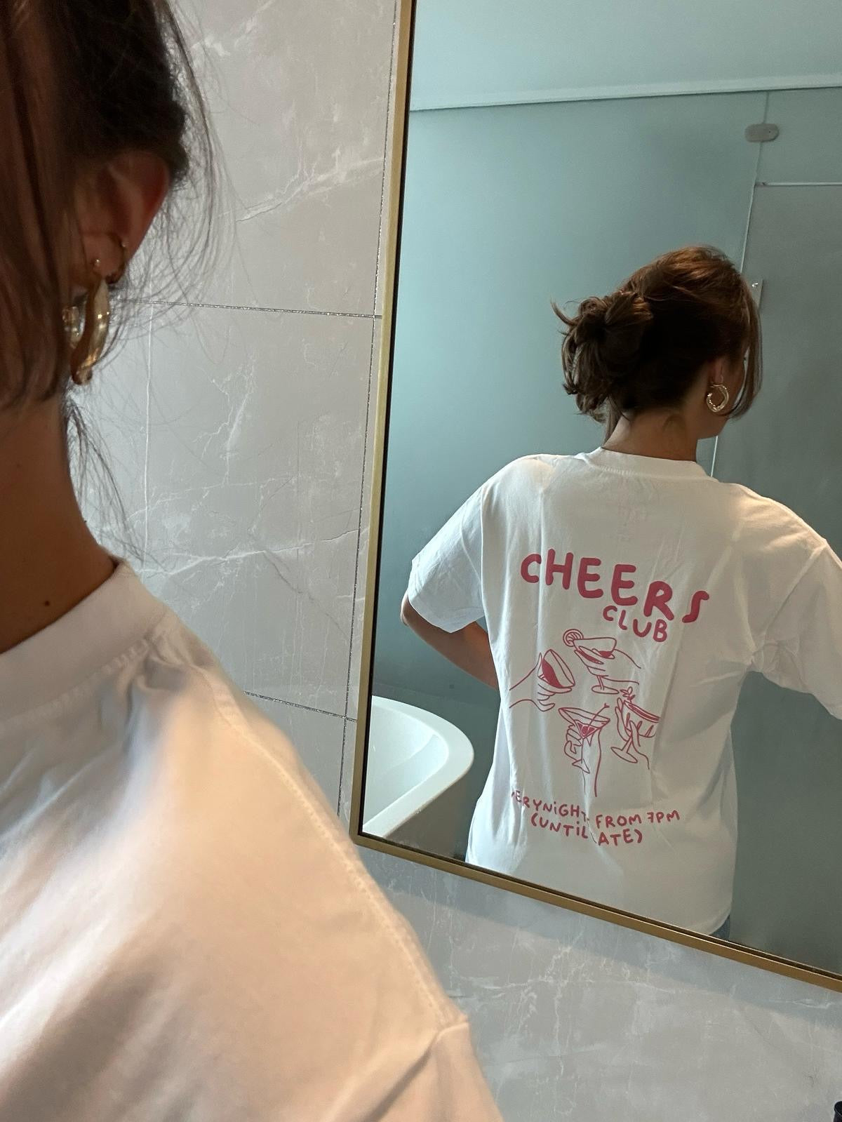 Tshirt oversize Cheers club blanc