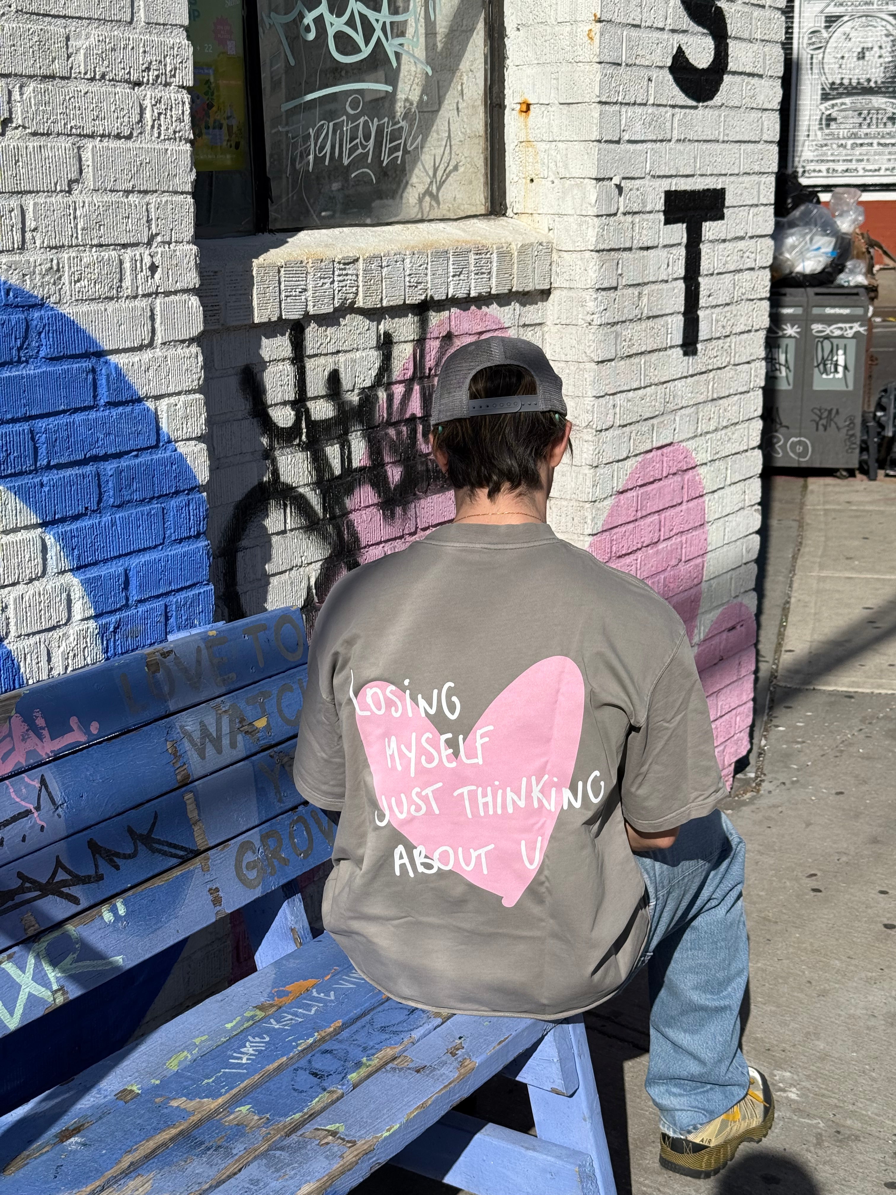 T-shirt losing myself just thinking about u gray