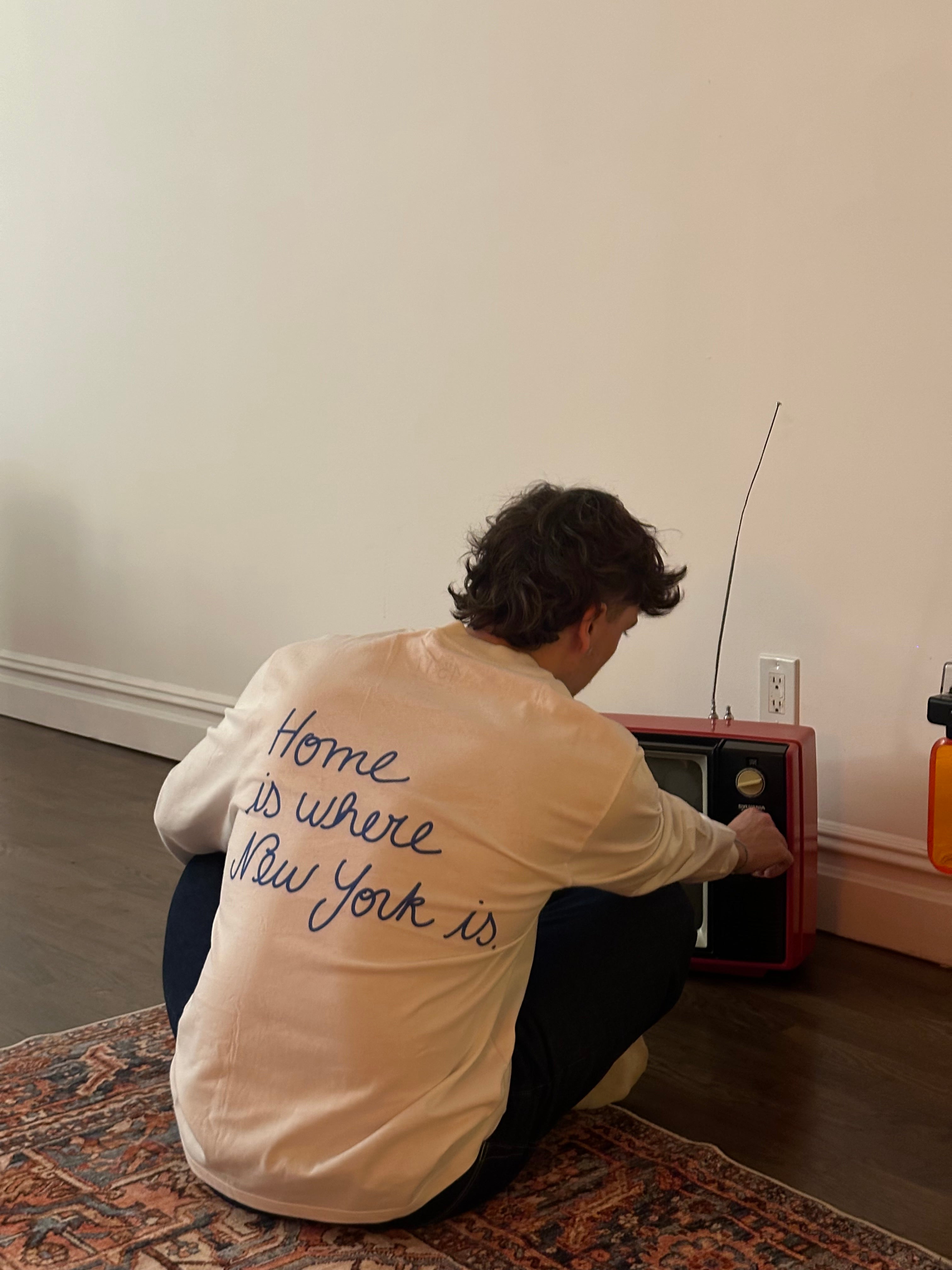 Home, is where New York is white t-shirt