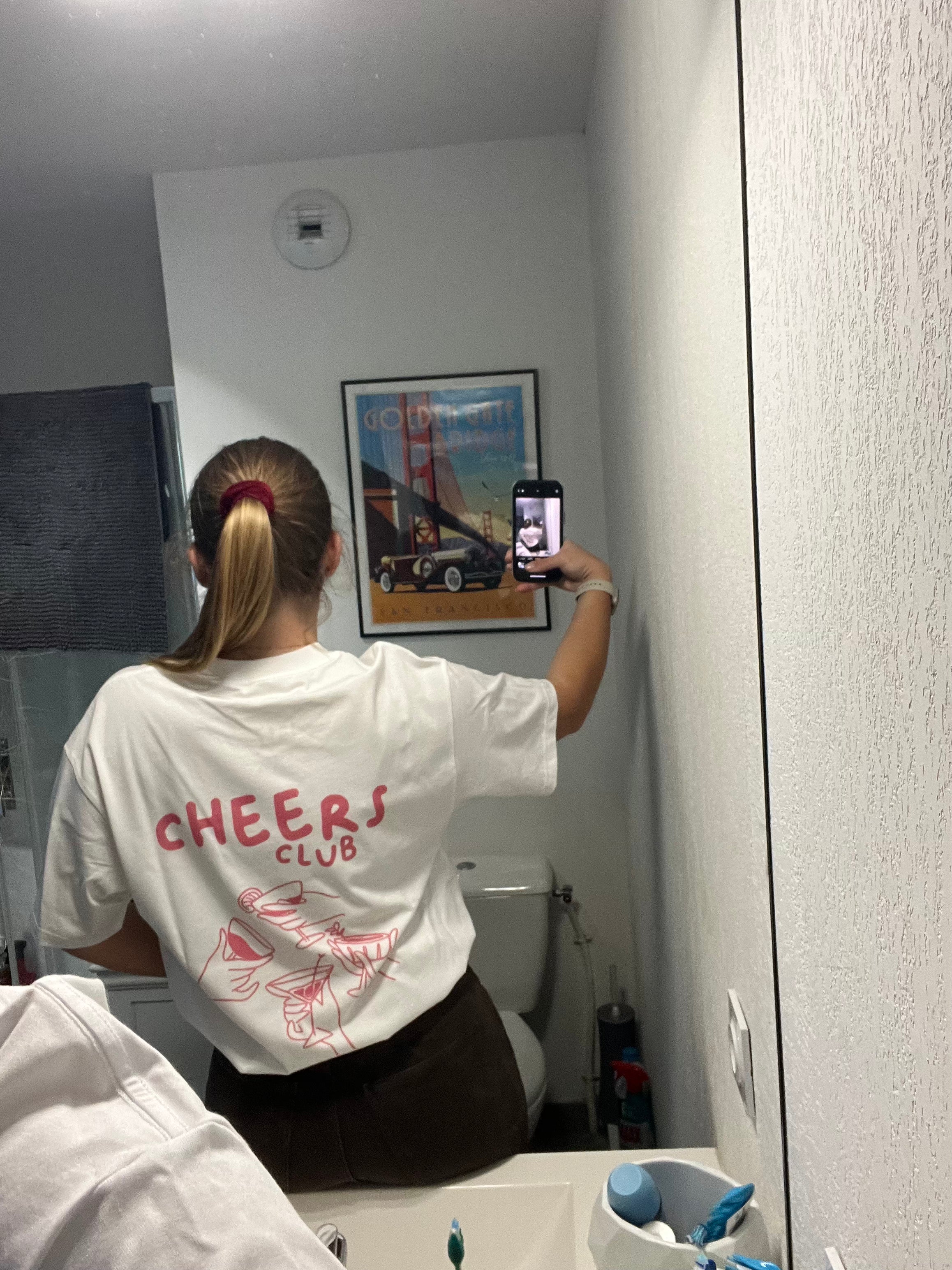 Tshirt oversize Cheers club blanc