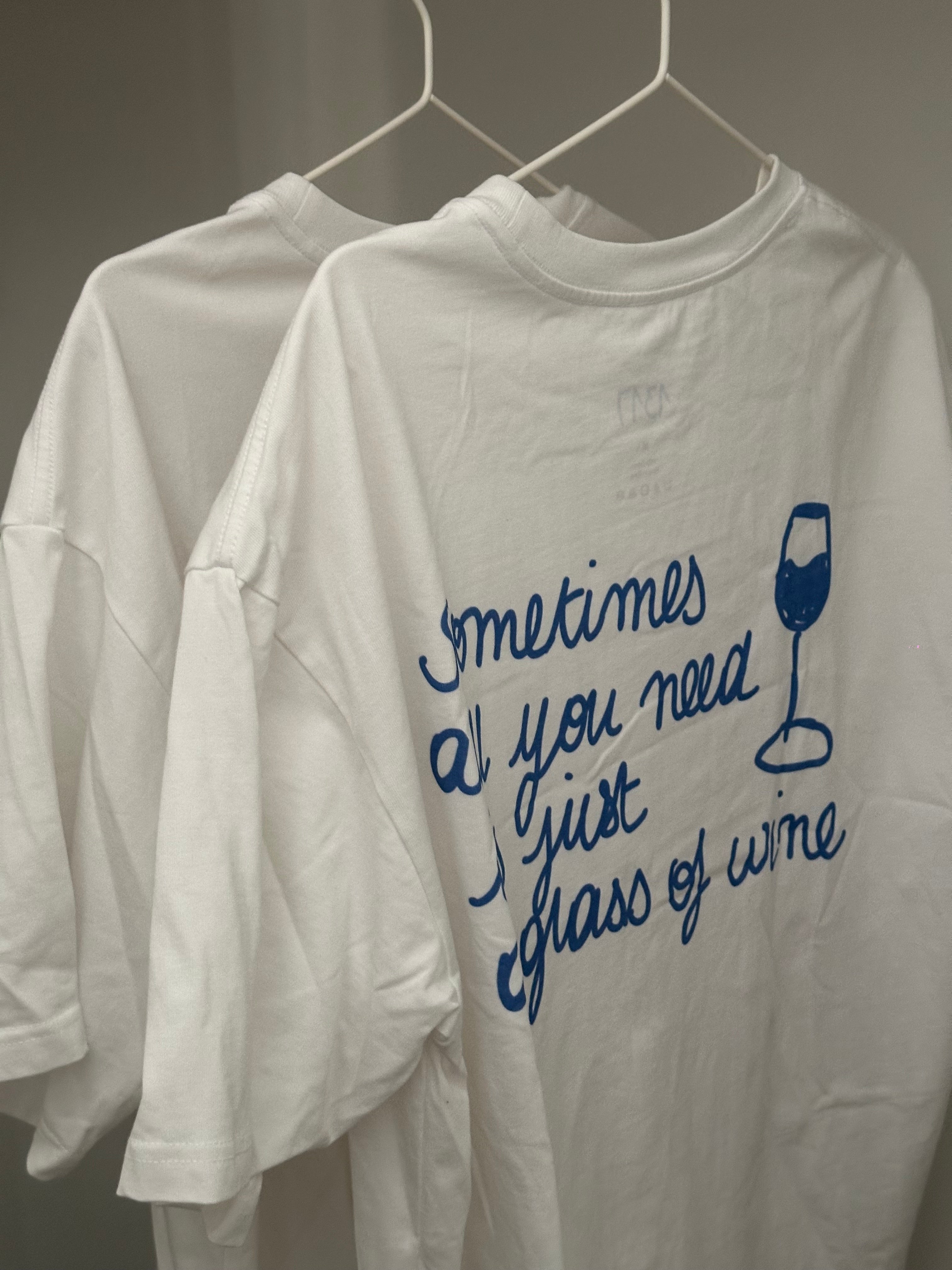 Blue wine theme t-shirt