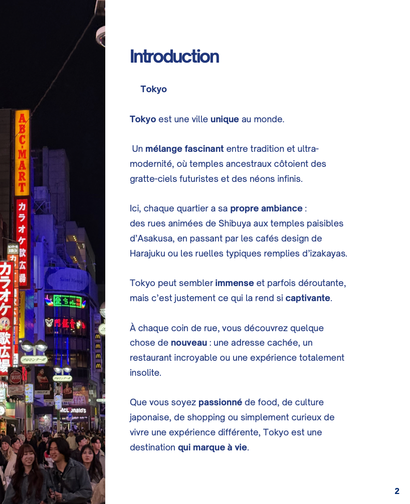 Guide voyage Tokyo - PDF