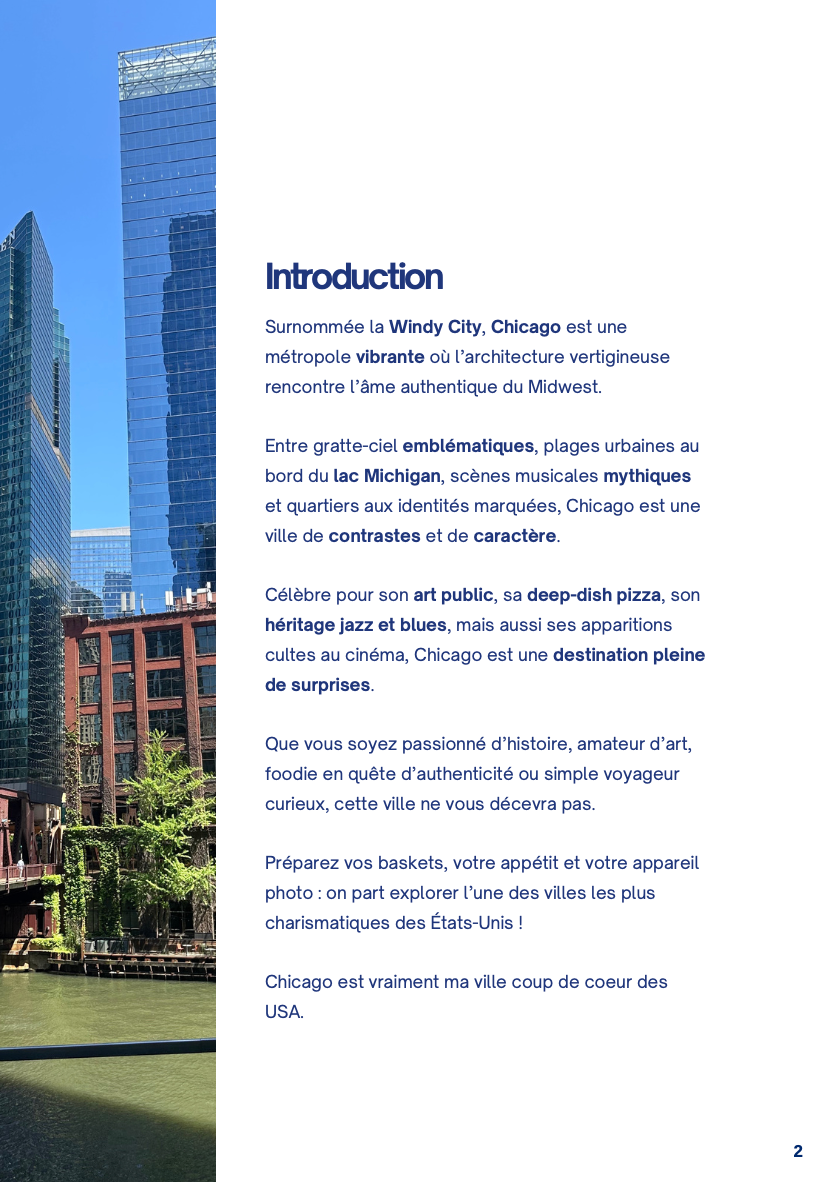 🏙️ Guide de voyage – Chicago (PDF interactif)