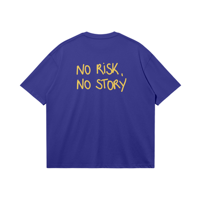 No risk, no story fond bleu