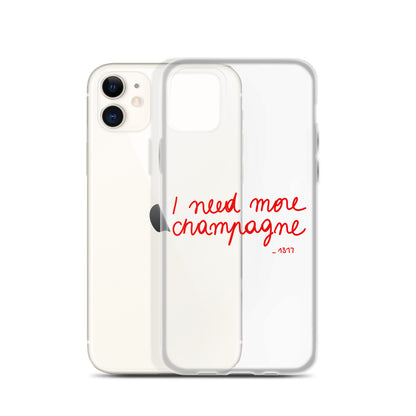 Coque pour iPhone I need more champagne rouge