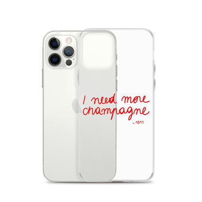 Coque pour iPhone I need more champagne rouge