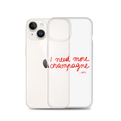 Coque pour iPhone I need more champagne rouge