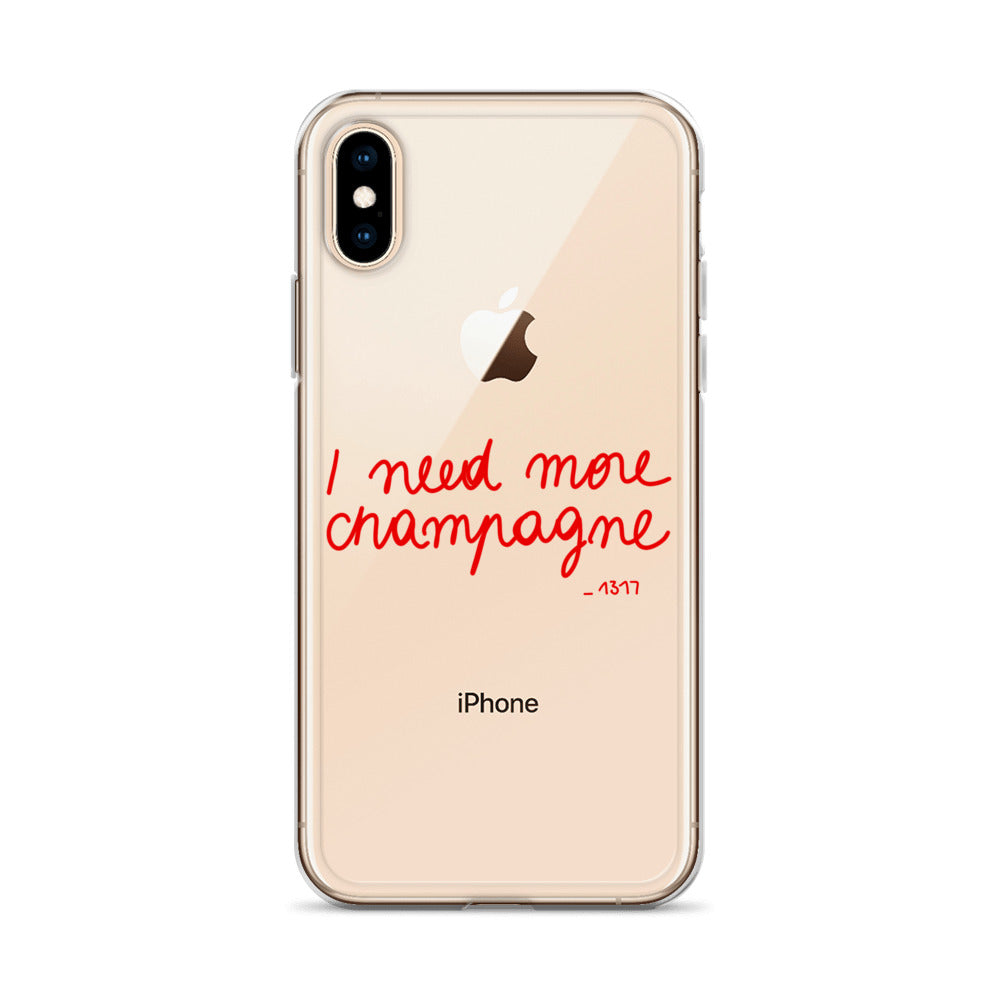 Coque pour iPhone I need more champagne rouge