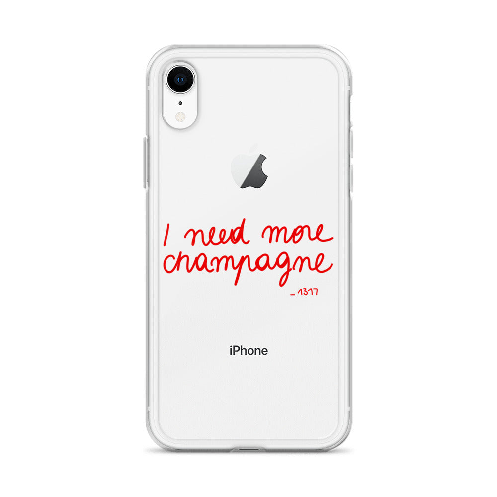 Coque pour iPhone I need more champagne rouge