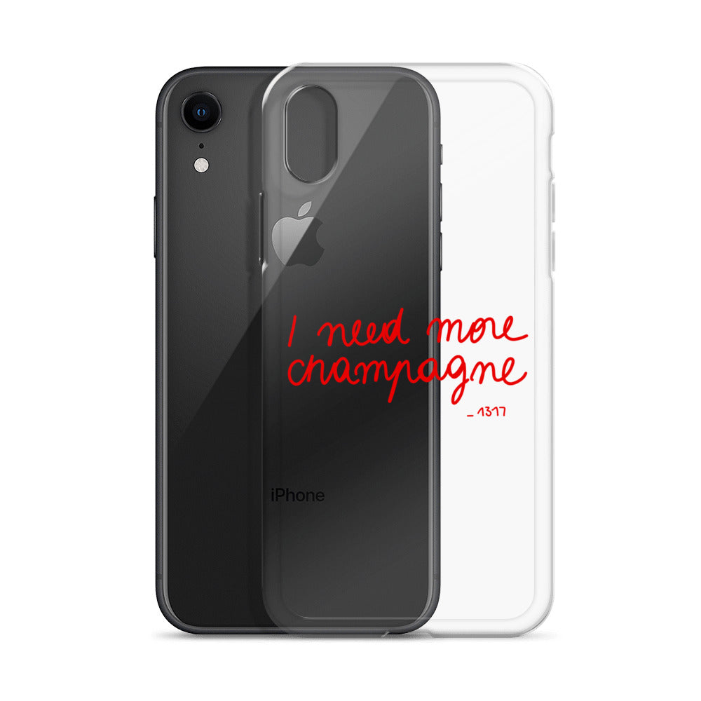 Coque pour iPhone I need more champagne rouge