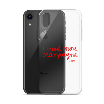 Coque pour iPhone I need more champagne rouge