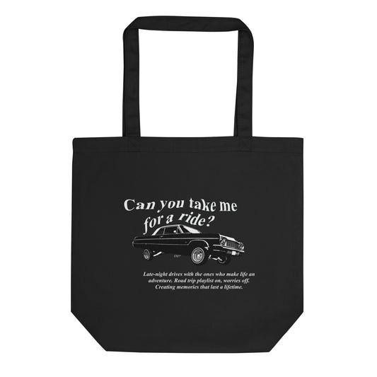 Tote bag "Can you take me for a ride?"