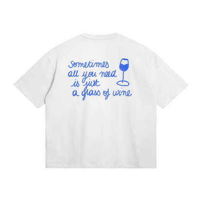 Blue wine theme t-shirt