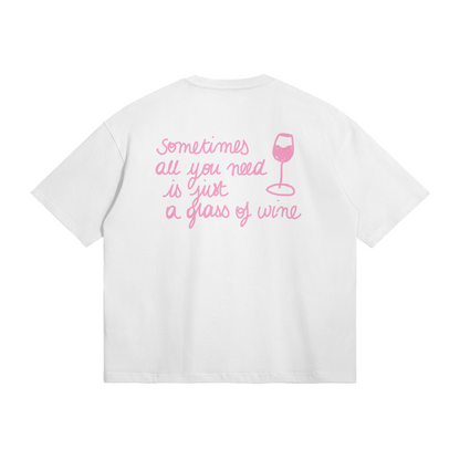 Pink wine theme t-shirt