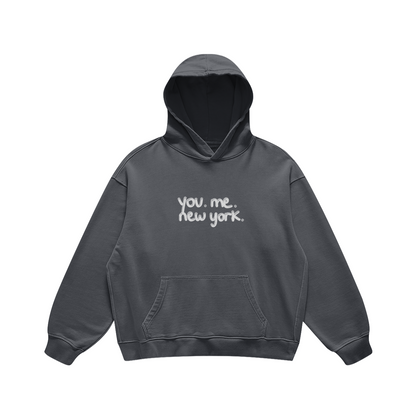 Hoodie you.me. new york. gris