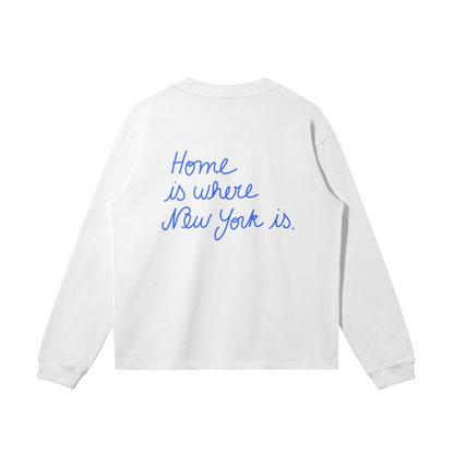 T-shirt Home, is where New York is blanc