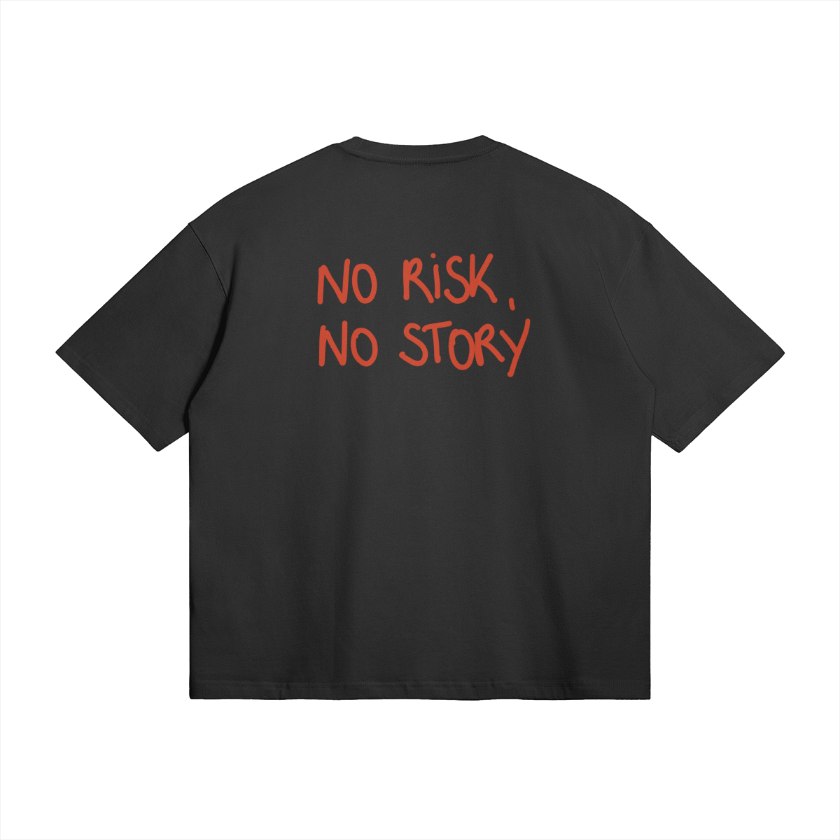 no risk no story rouge fond noir