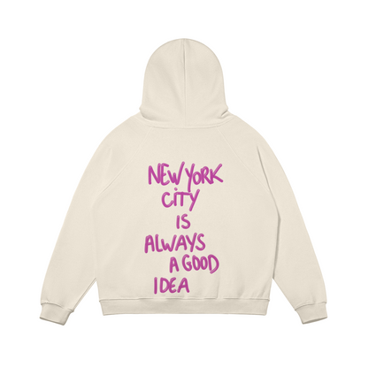 Hoodie New York is always a good idea beige