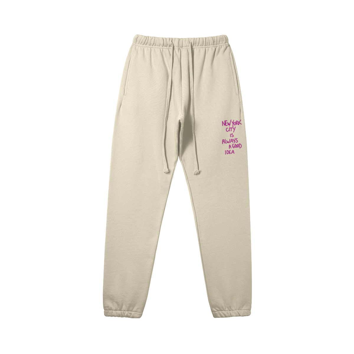 New York is always a good idea jogging pants beige